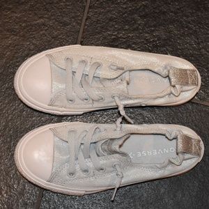 Girl's Silver Converse Tennis shoes
